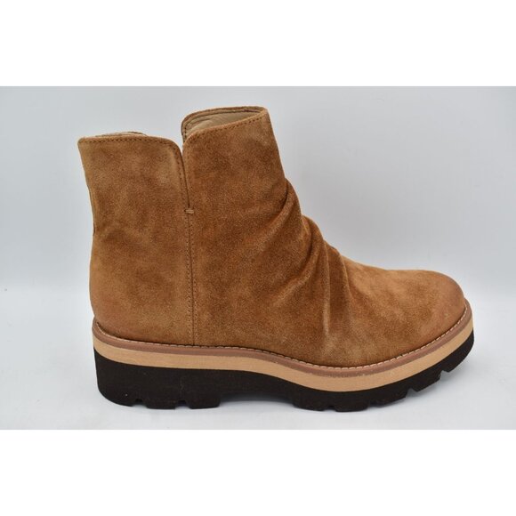 Sofft Womens Size 8 Pecola Brandy Suede Ruched Waterproof Booties Boots Shoes - Picture 6 of 12